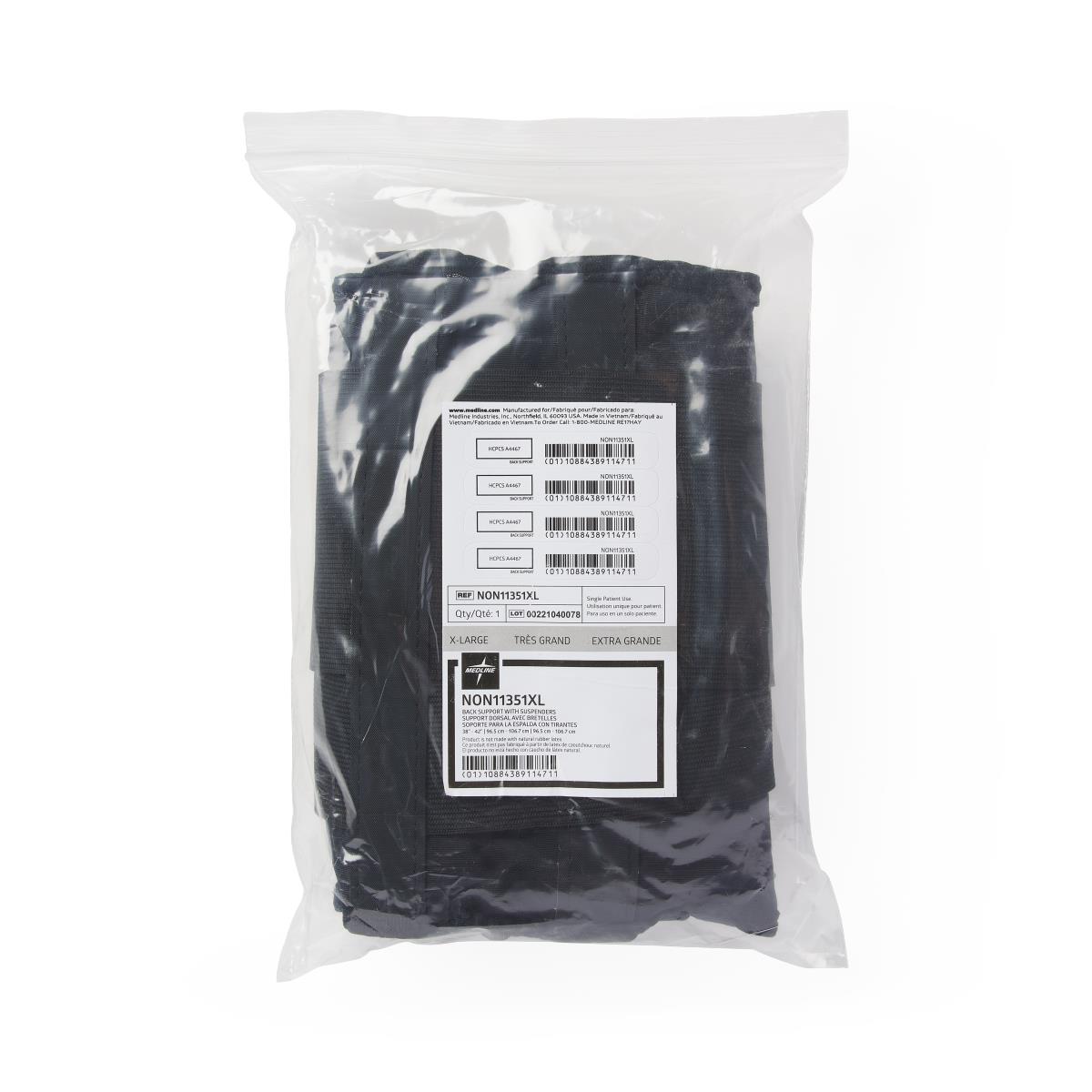 Medline Standard Back Support with Suspenders