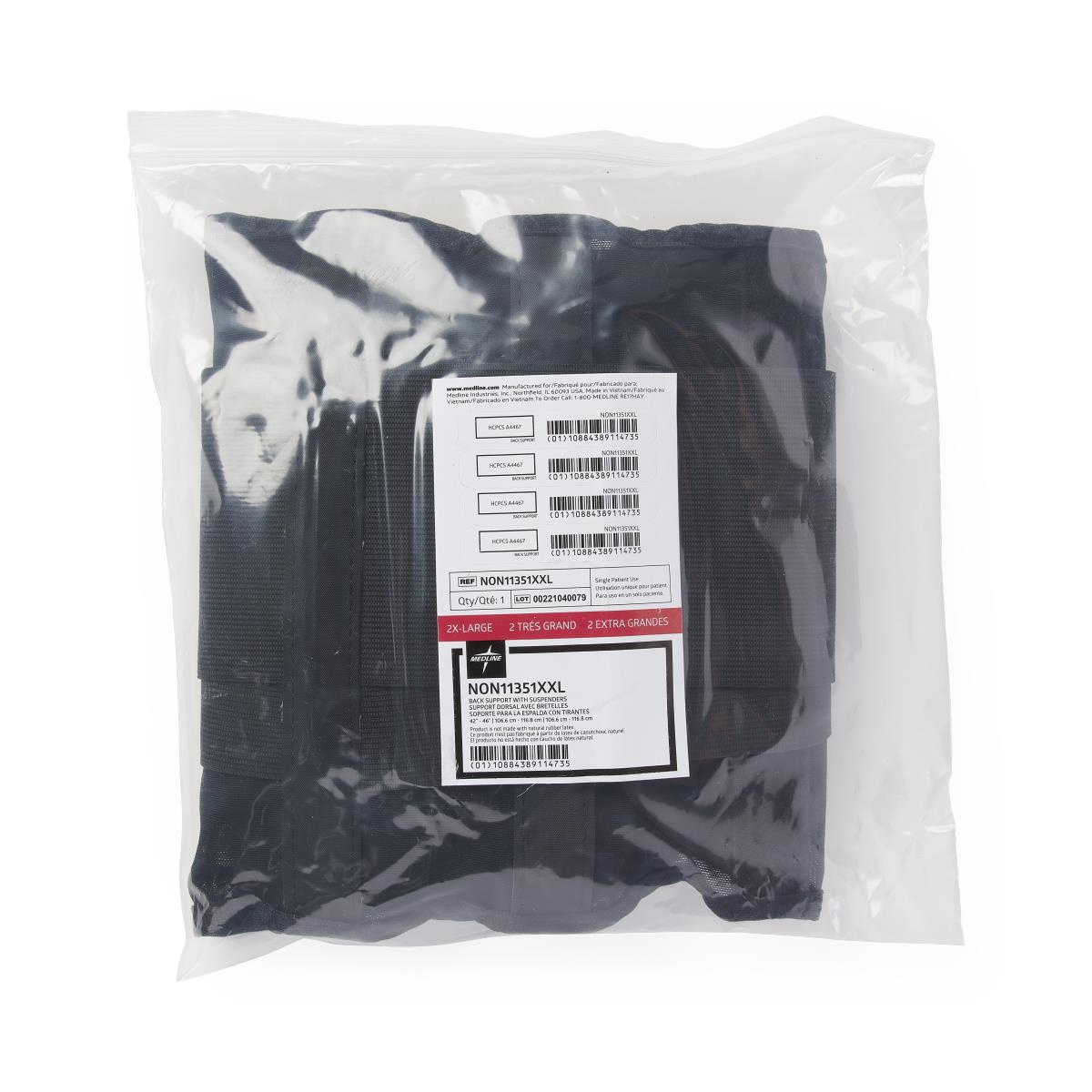 Medline Standard Back Support with Suspenders