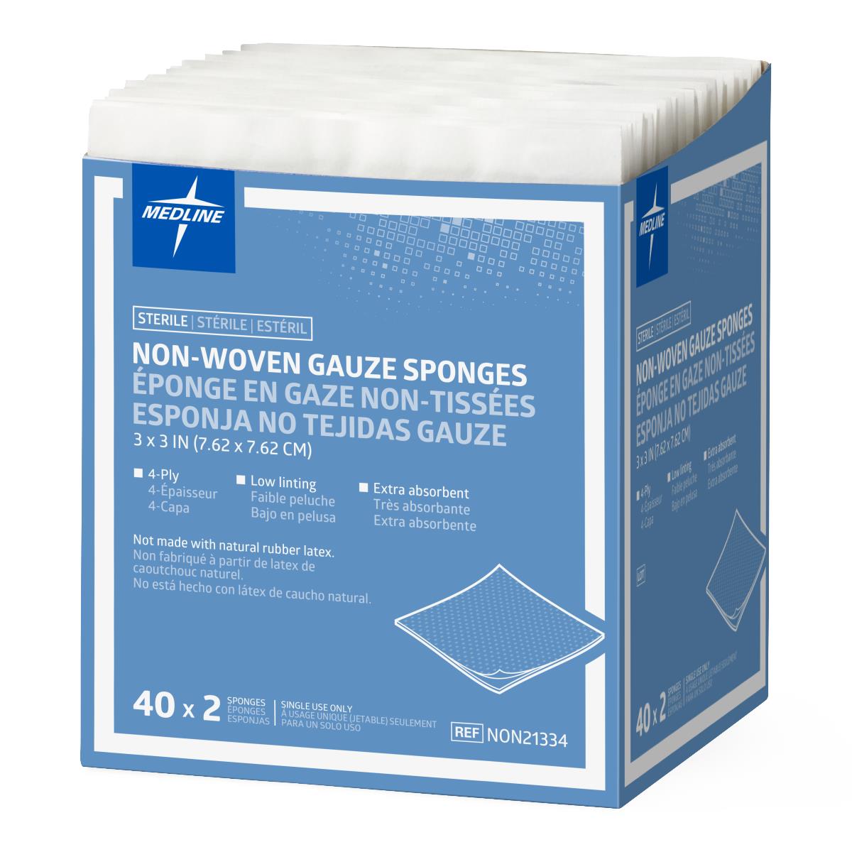 Medline Standard Sterile Nonwoven Gauze Sponges