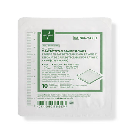 Medline Sterile 100% Cotton X-ray Detectable Gauze Sponges - BeHope