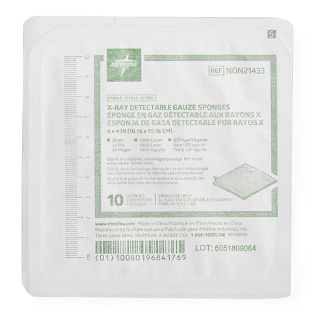 Medline Sterile 100% Cotton X-ray Detectable Gauze Sponges - BeHope
