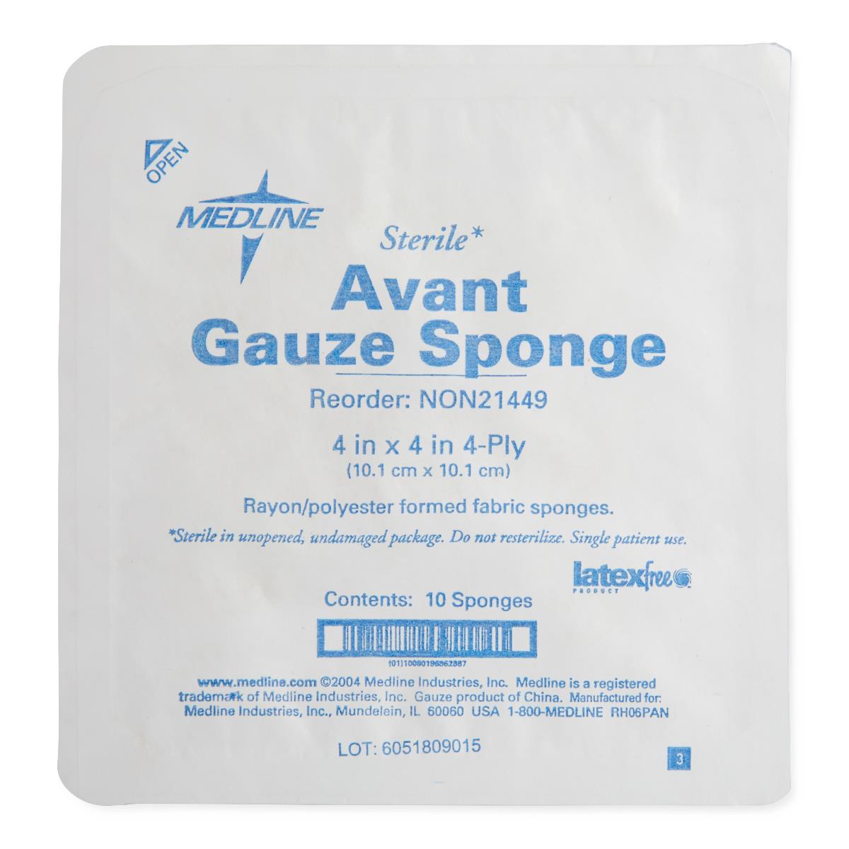 Medline Standard Sterile Nonwoven Gauze Sponges