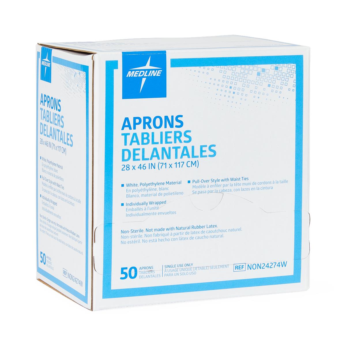 Medline Disposable Polyethylene Adult Aprons