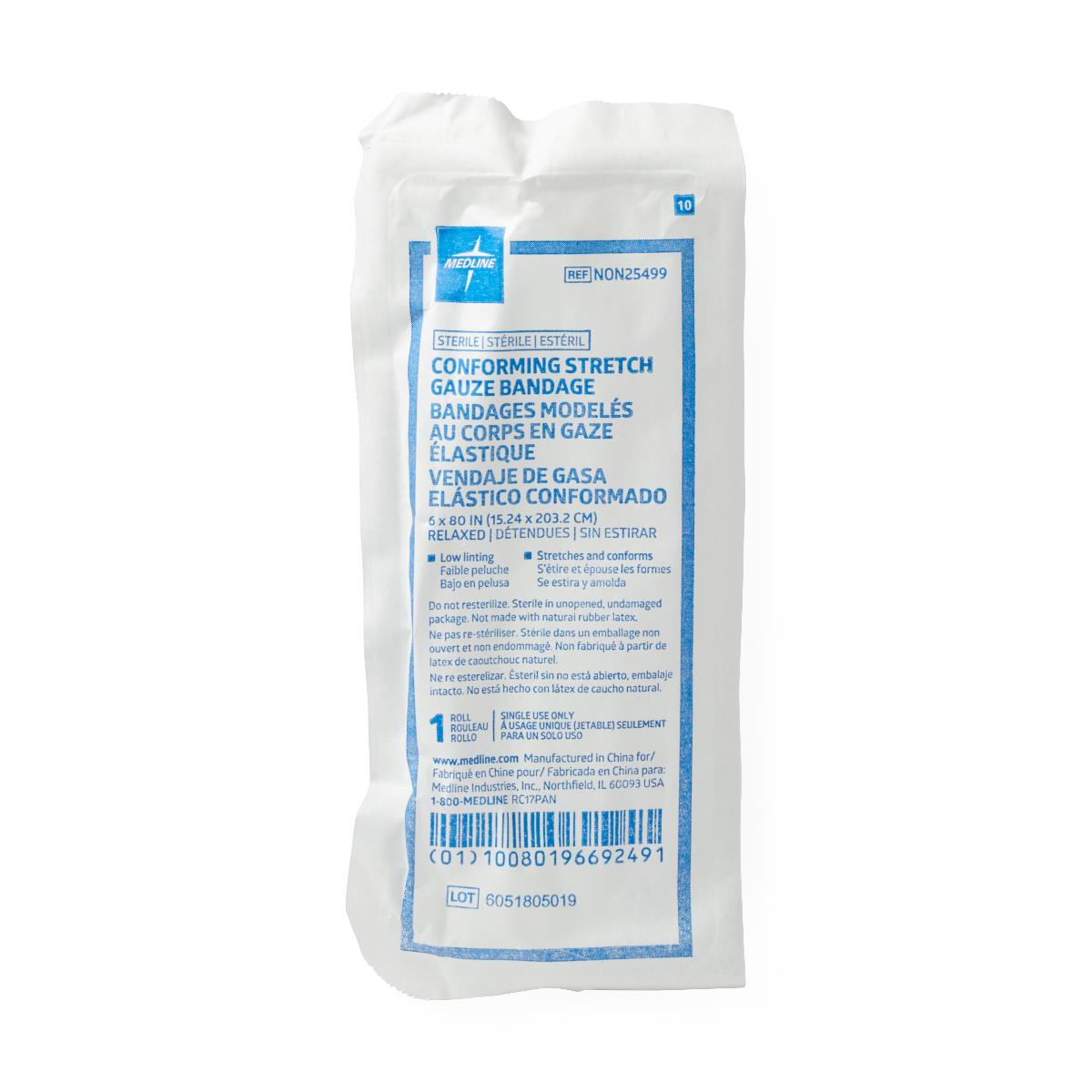 Medline Sterile Conforming Stretch Gauze Bandages