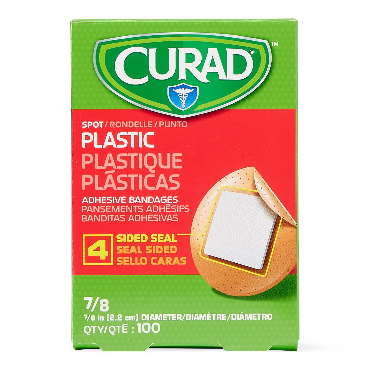 Adhesive Spot Bandage Curadâ® Plastic Tan 7/8 Inch Diameter Sterile