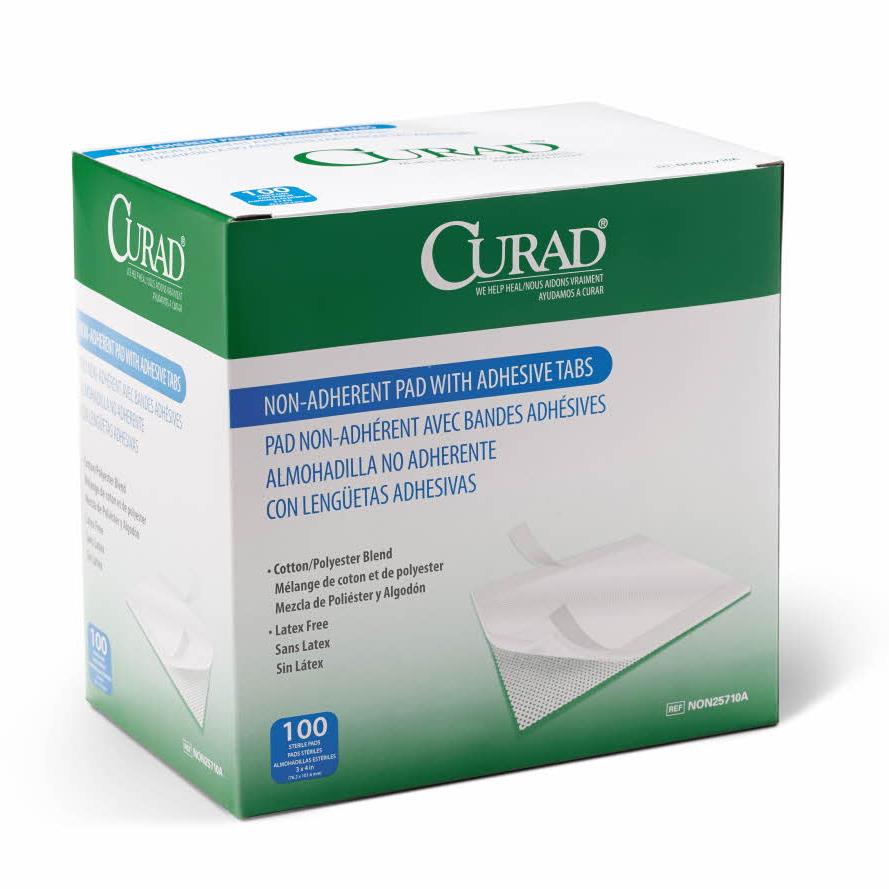 CURAD Sterile Nonadherent Pads with Adhesive Tabs