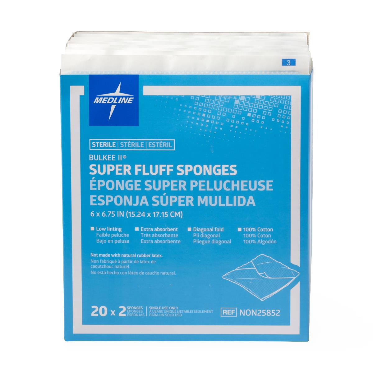 Bulkee II Sterile Extra Absorbent Super Fluff Sponge