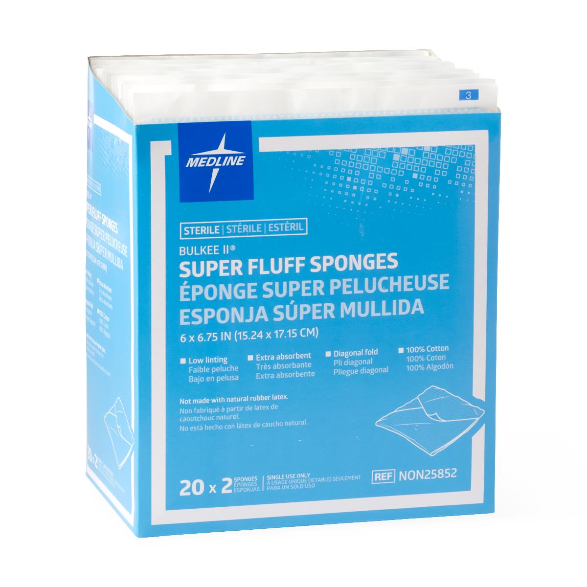 Bulkee II Sterile Extra Absorbent Super Fluff Sponge