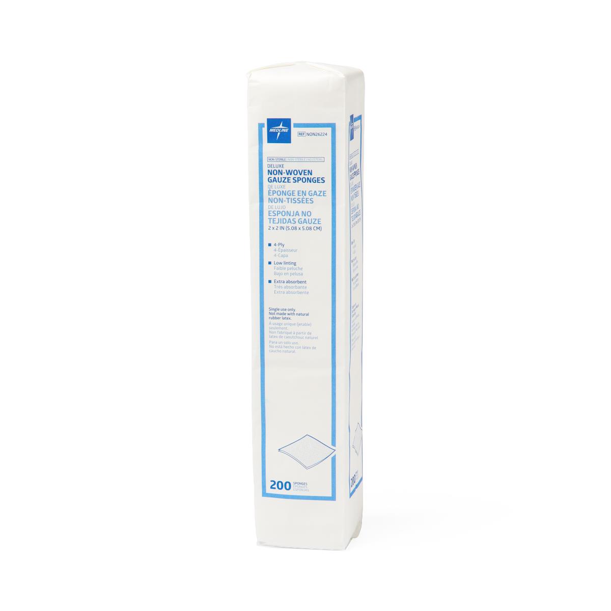Medline Deluxe Nonsterile Nonwoven Gauze Sponges