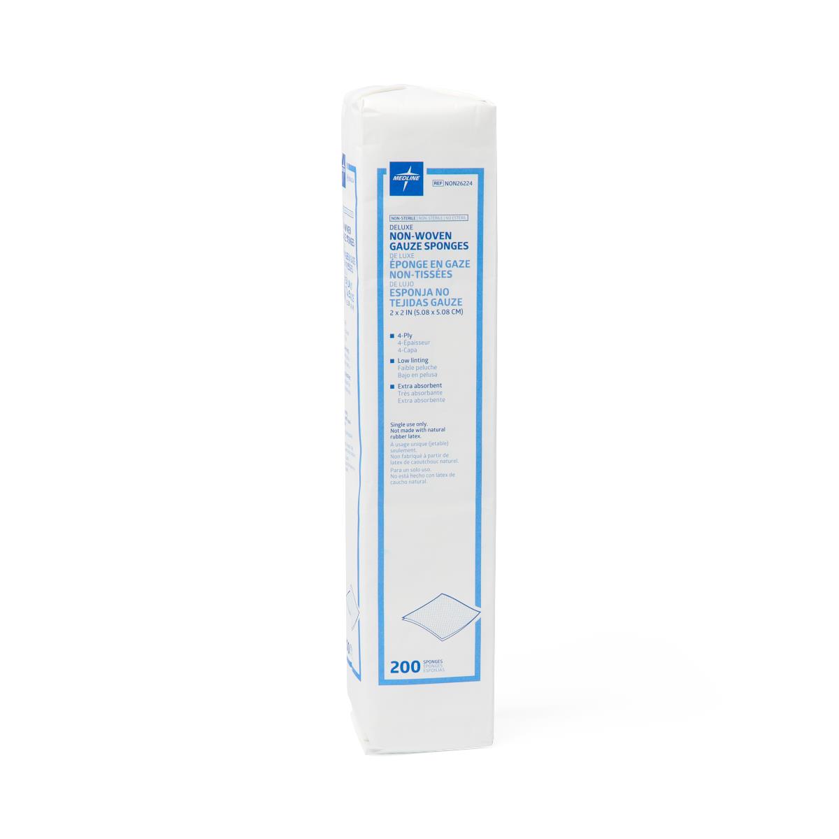 Medline Deluxe Nonsterile Nonwoven Gauze Sponges
