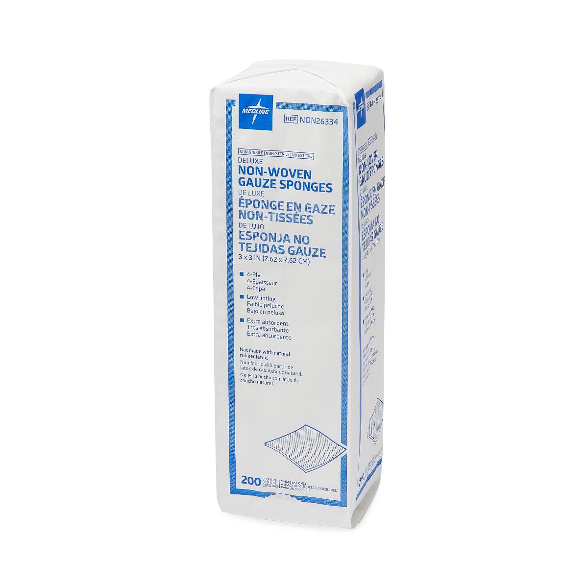 Medline Deluxe Nonsterile Nonwoven Gauze Sponges