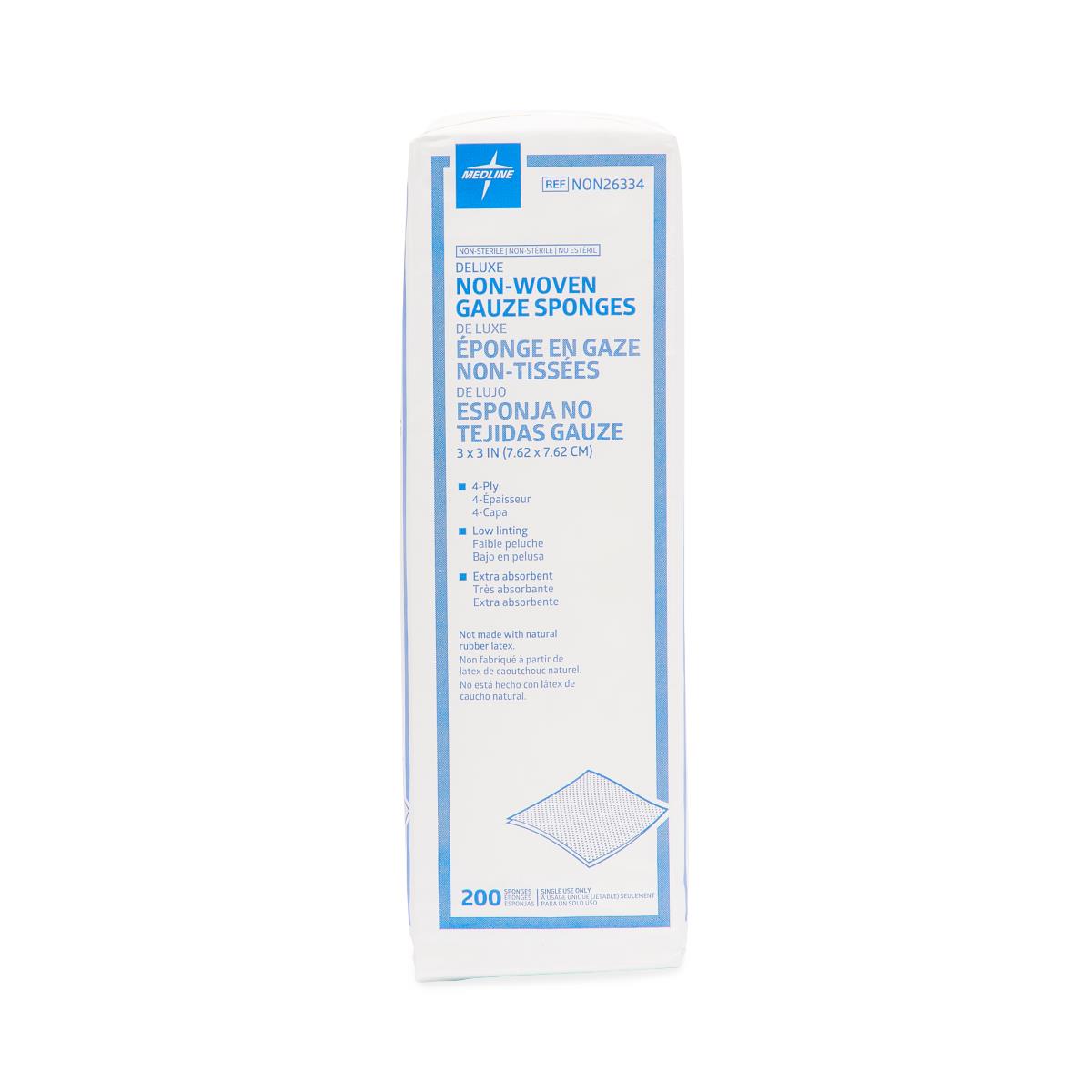 Medline Deluxe Nonsterile Nonwoven Gauze Sponges