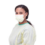 Medline ASTM Level 1 Yellow Procedure Face Mask with Ear Loops