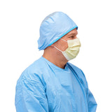 Medline ASTM Level 1 Yellow Procedure Face Mask with Ear Loops