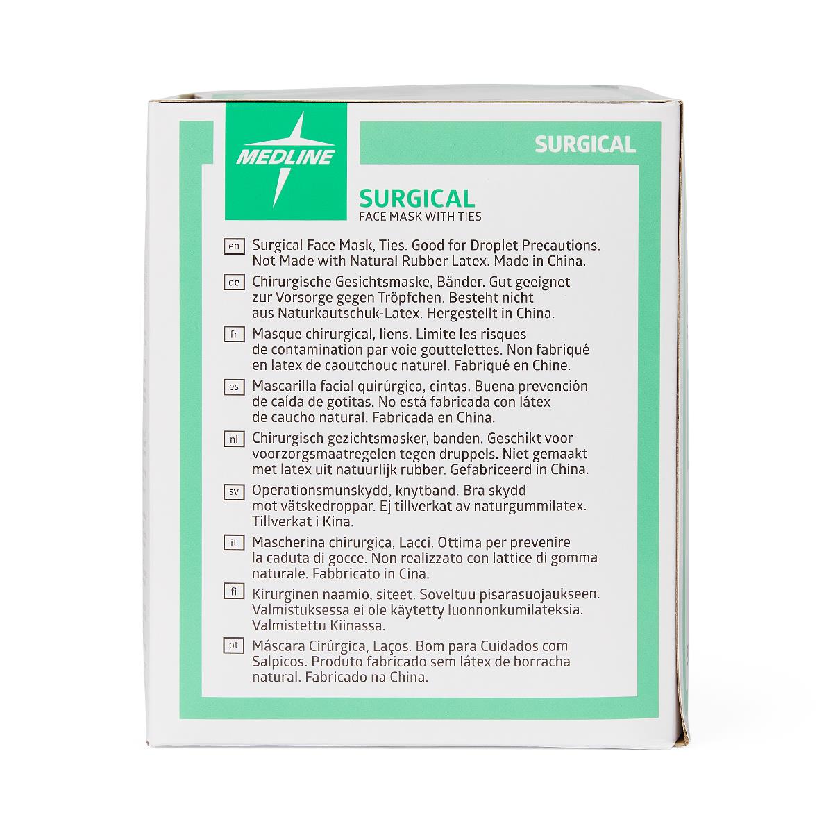 Medline ASTM Level 1 Surgical Face Masks with Ties