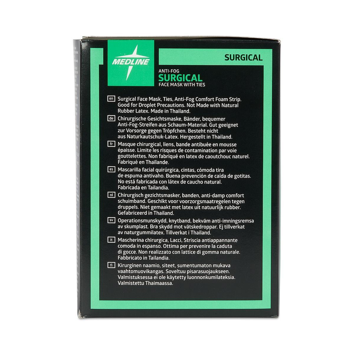 Medline ASTM Level 1 Surgical Face Mask with Anti-Fog and Ties