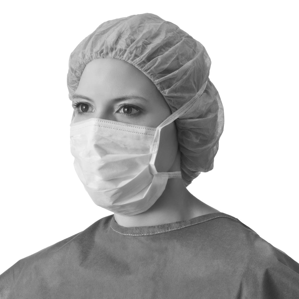 Medline ASTM Level 1 Surgical Mask with Hypoallergenic Filter and Ties