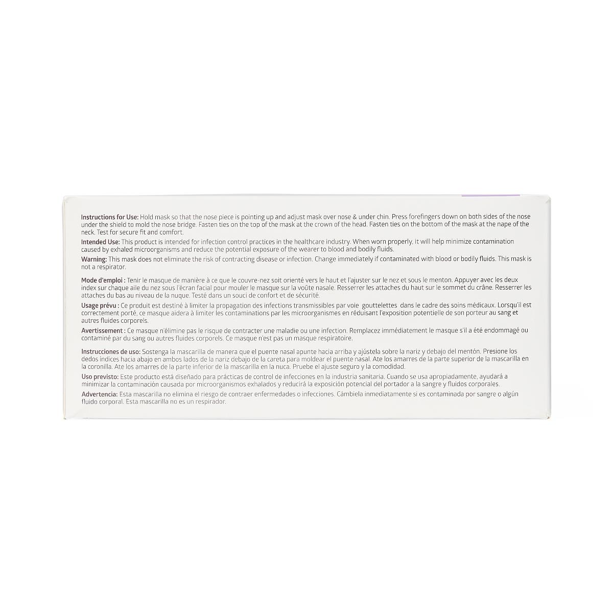 Medline ASTM L1 Surgical Mask with Anti-Fog Eye Shield with Ties