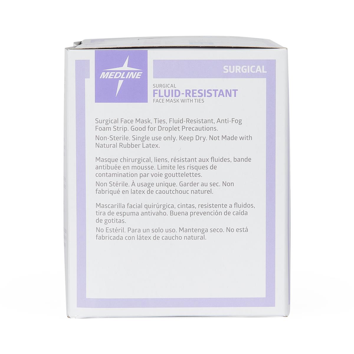 Medline ASTM L1 Surgical Face Mask with Anti-Fog Foam and Ties