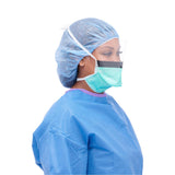 Medline ASTM Level 1 Duckbill-Style Surgical Face Mask with Eye Shield and Ties