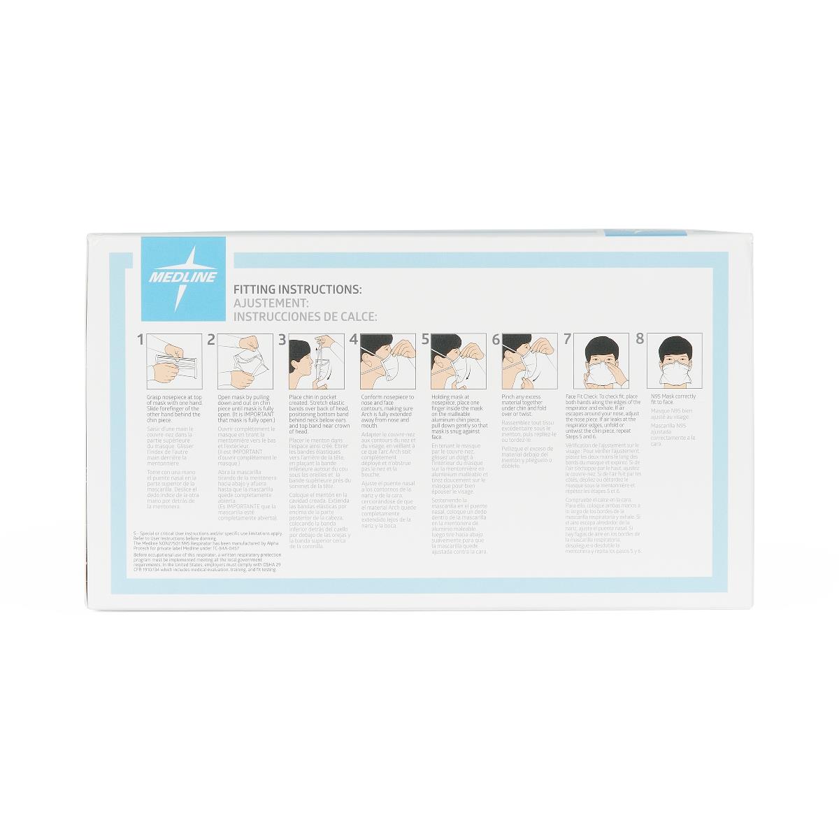 Medline N95 Flat-Fold Particulate Respirator Masks