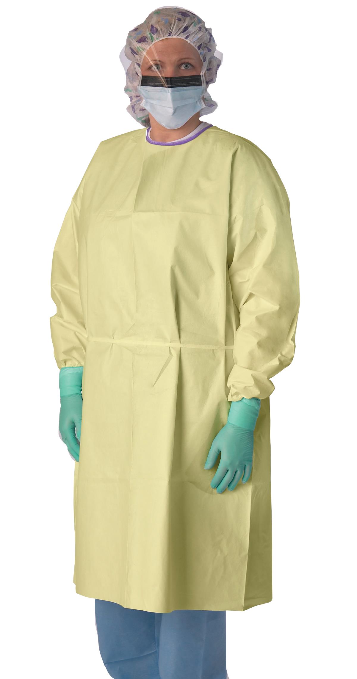 Medline Disposable AAMI Level 3 Yellow SMS Isolation Gown