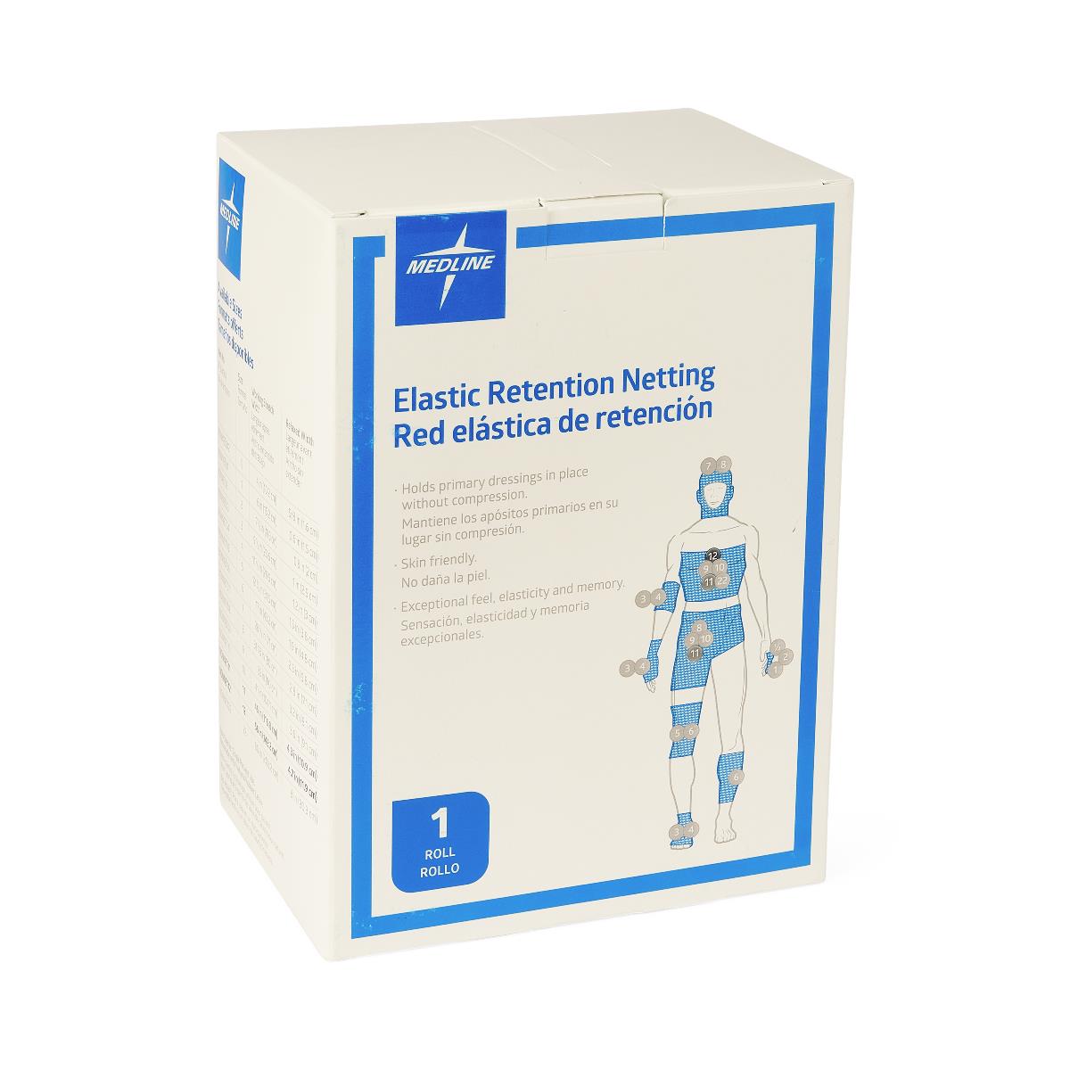 Various sizes of Medline stretch tubular elastic dressing retention nets.