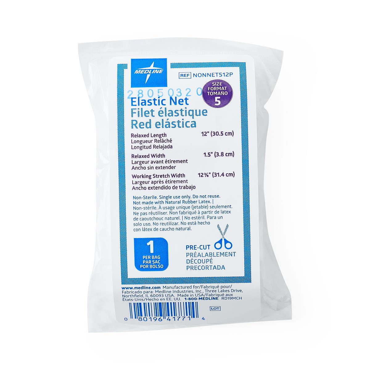 Medline Precut Elastic Wound Retainer Nets