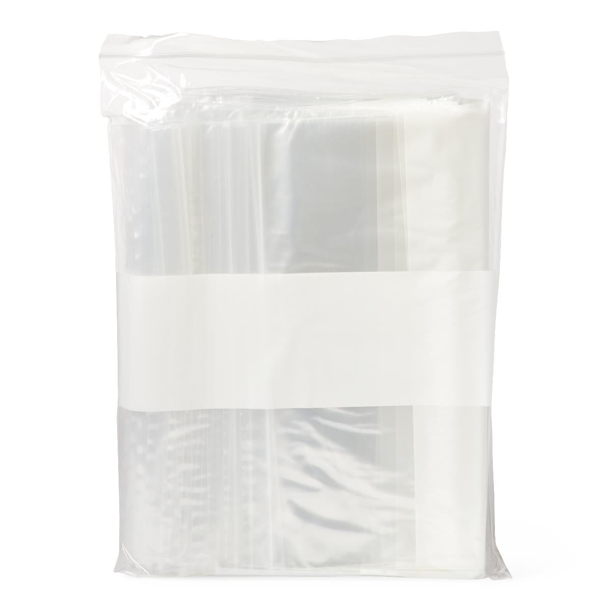Medline Plastic Zip Closure Bags with White Write-On Block