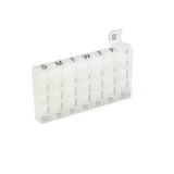 Medline 7-day pill organizer showing open compartments for easy access.