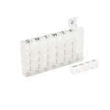 Medline 7-day pill organizer from an alternate angle, highlighting its compact design.