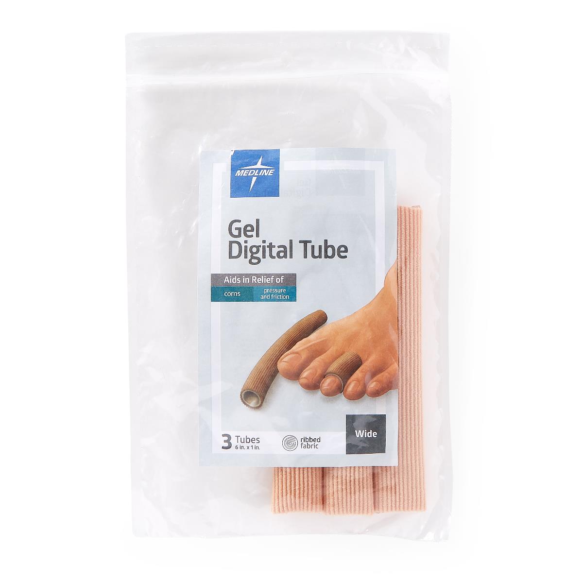 Medline Gel Ribbed Digital Toe Tubes