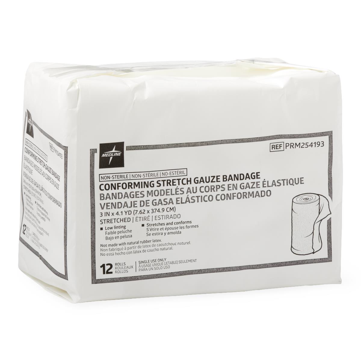 Medline Nonsterile Conforming Stretch Gauze Bandages