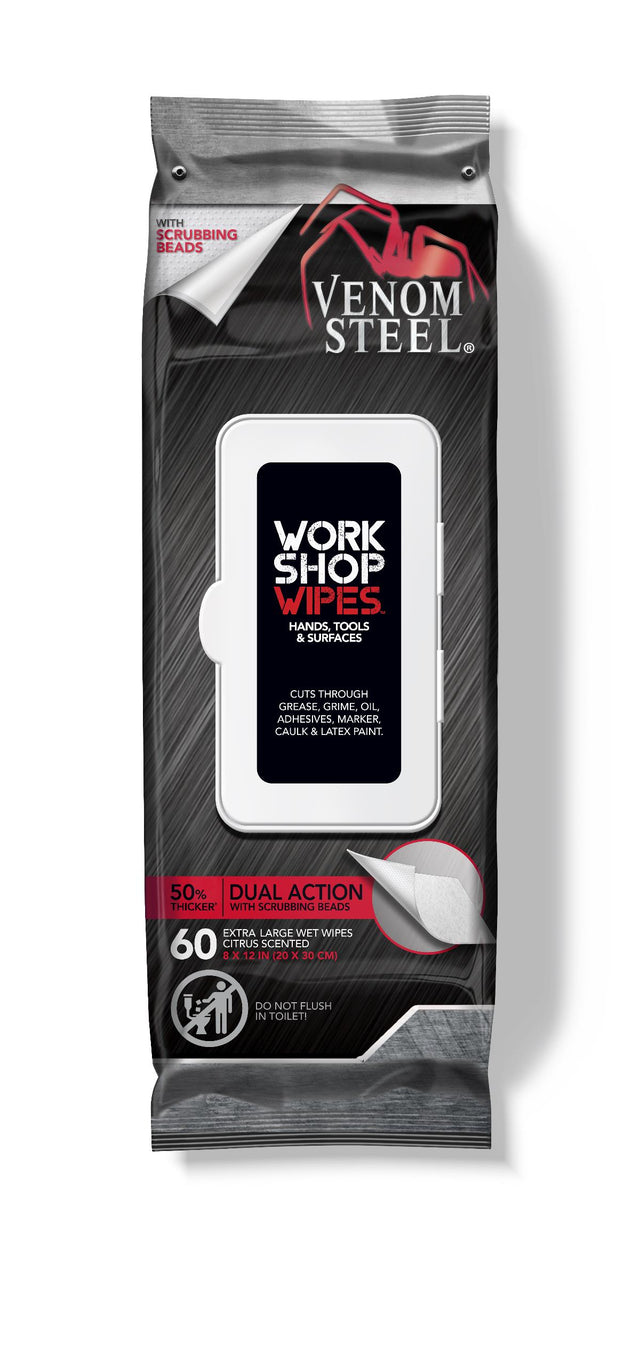 Venom Steel Workshop Wipes With Scrubbing Beads - BeHope