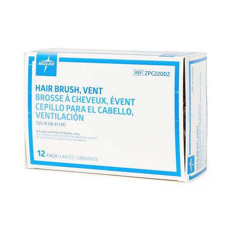 Medline Polyethylene Hair Brushes, close-up of bristles and handle.