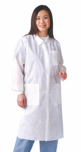 Lab Coat White 2x-large Mid Length 3-layer Sms Disposable - Behope