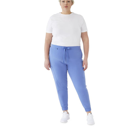 First AVE Women's 7-Pocket Jogger-Style Scrub Pant Ceil Blue