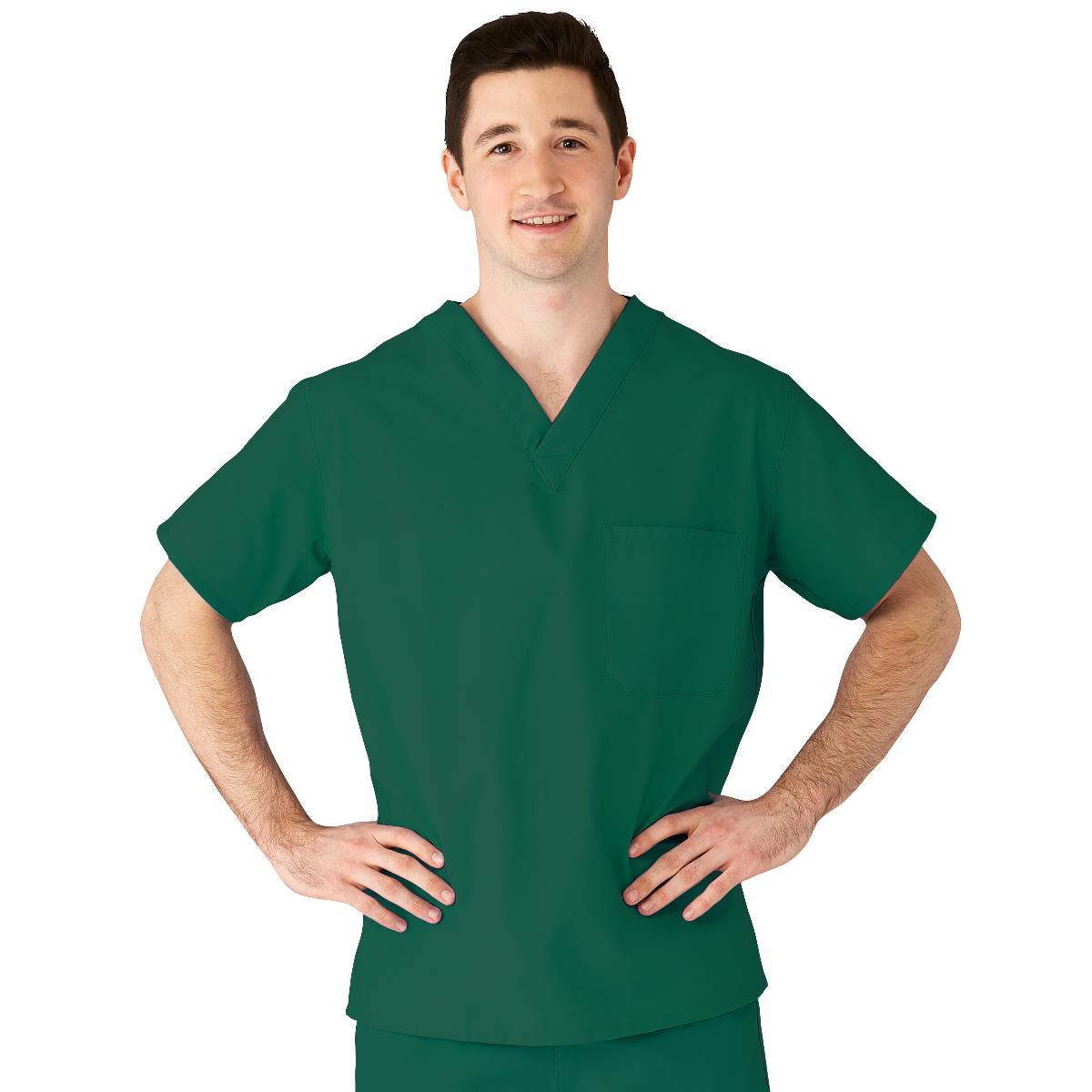 AngelStat Unisex Reversible  Scrub Tops with Angelica CC - Emerald (Style 610)