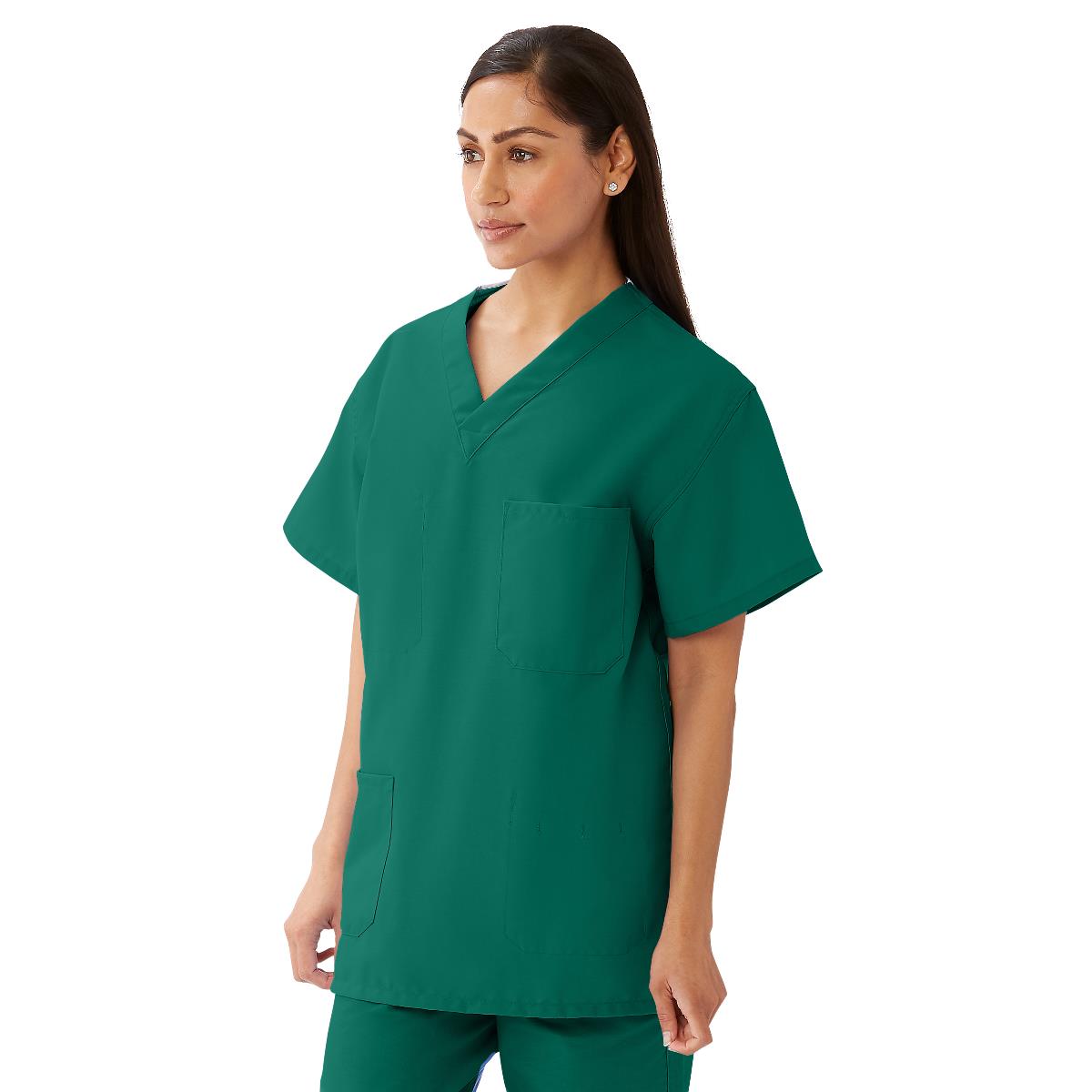 AngelStat Unisex Reversible V-Neck Scrub Tops with 4 Pockets
