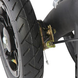 All-terrain Knee Walker Jr. with 8-inch wheels, close-up of wheel.