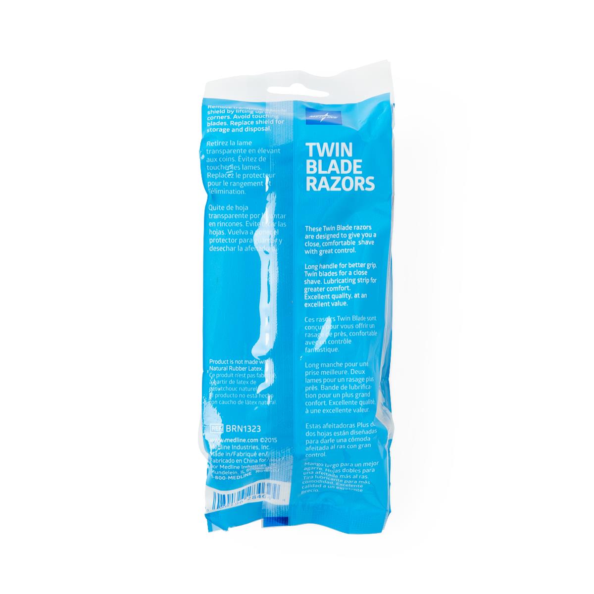 Medline Twin-blade Disposable Facial Razors With Lubrication Strip - BeHope