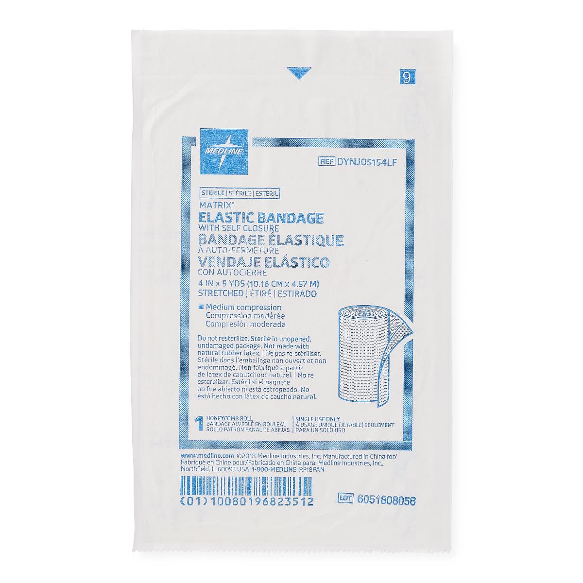 Elastic Bandage Matrix 4 Inch X 5 Yard Double Hook And Loop Closure Natural Sterile Medium Compression