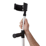 Close-up of Medline Premium Forearm Crutches handle and cuff