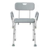 Medline shower chair with arms and back, shown from a different angle.