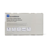 Medline Guardian shower chair/bench without back, side view.