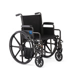 Medline Guardian K1 Wheelchair, rear view, highlighting push handles