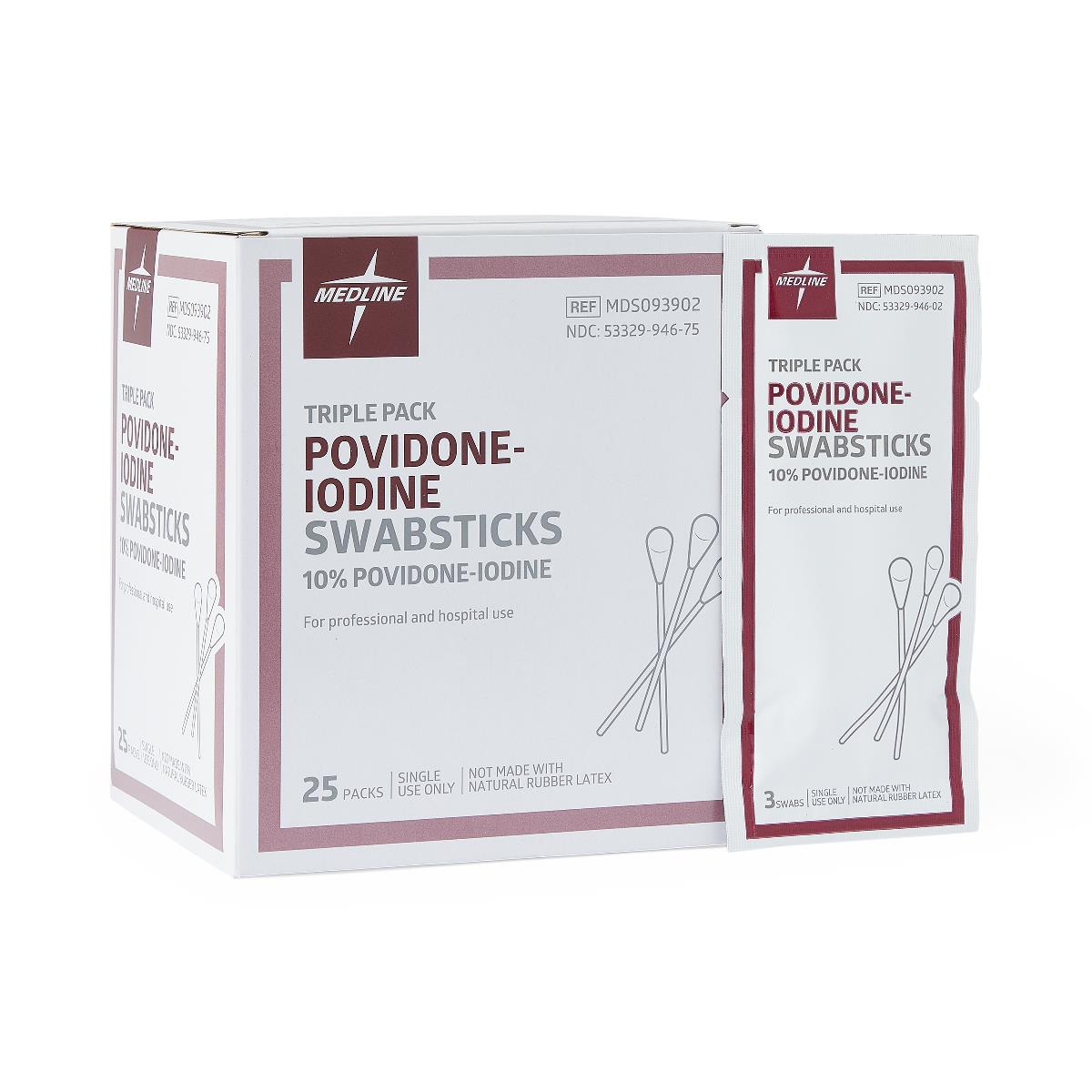 Medline Povidone-Iodine Swabsticks