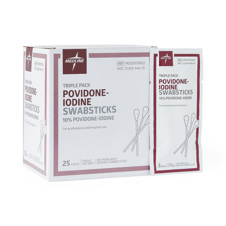 Medline Povidone-Iodine Swabsticks