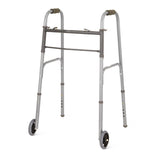 Medline Two-Button Folding Walkers with 5" Wheels - BeHope
