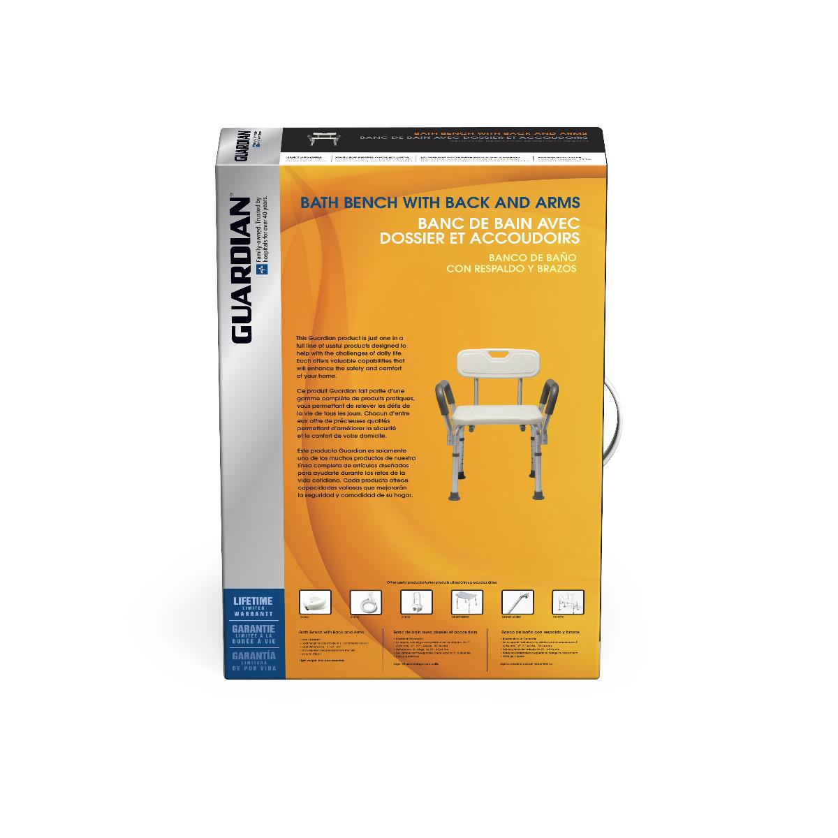 Medline Shower Chair with Arms and Back